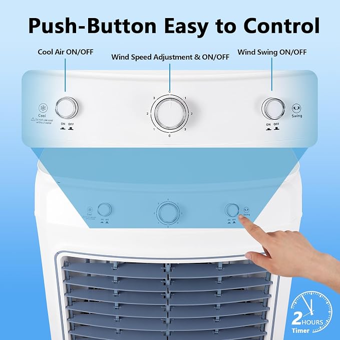 GarveeHome 4100 CFM Evaporative Air Cooler, Swamp Cooler - Image 4