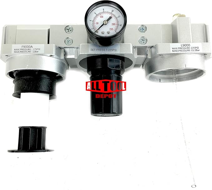 3/4" NPT SUPER DUTY Compressed Air In Line Filter Regulator Lubricator Oiler - Image 5