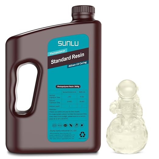 SUNLU 3D Printer Resin 3kg, Fast Curing Standard 3D Resin by SUNLU