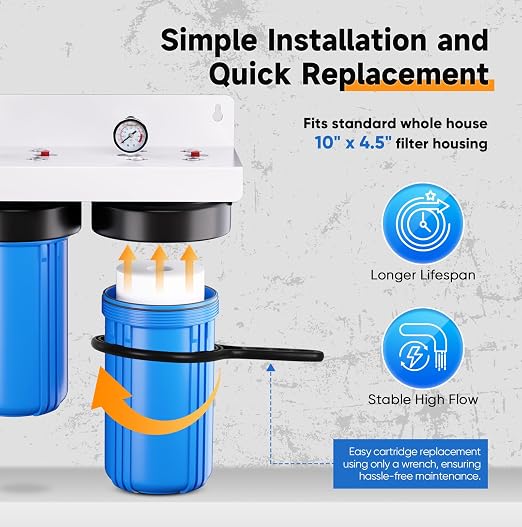 PUREPLUS 2-Stage Whole House Water Filtration System, Heavy Metals & Rust - Image 7