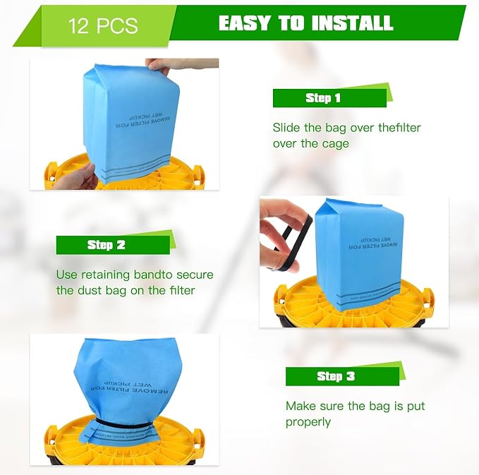 12 Pack Wet Dry Filter Bags Compatible - Image 6