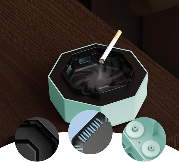 Ashtray Air Purifier Multifunctional ABS 13x13x7cm Negative Ion Filter - Image 3