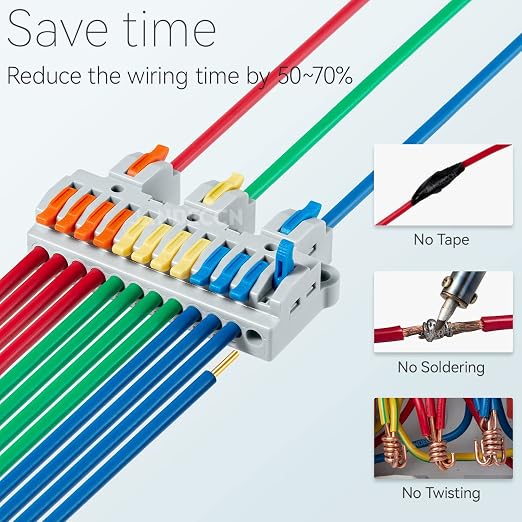 4pcs DIN Rail Terminal Blocks, DIY Splicing Wire Connectors - Image 2