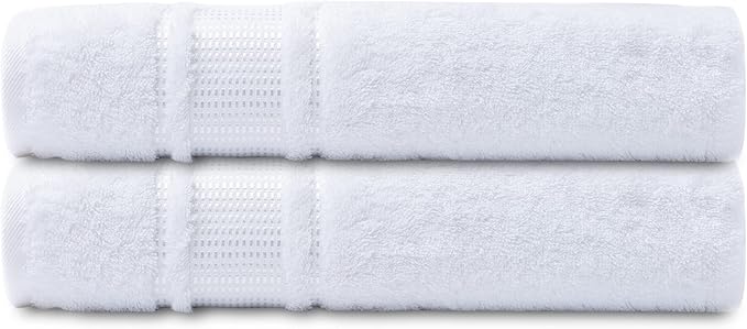 Melissa Linen, 2 Piece Hand Towel Set, 100% Turkish Cotton Face Hand Towels for Bathroom, 20 in x 35 in, Absorbent, Quick Dry, Durable and Soft, Spa and Hotel Quality, Bright White
