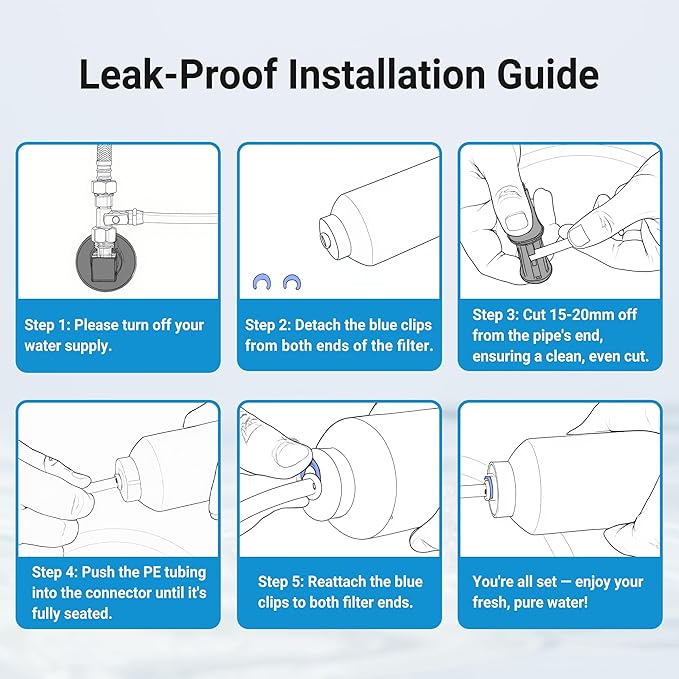 AQUA CREST FF35 Inline Water Filter Replacement, 1/4" Quick-Connect Replacement - Image 6