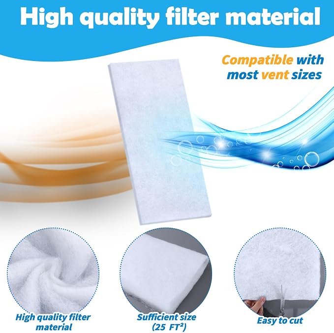 300 x 12 inch Air Vent Filters Polyester Floor Vent Filter Cut to Fit Dust - Image 6