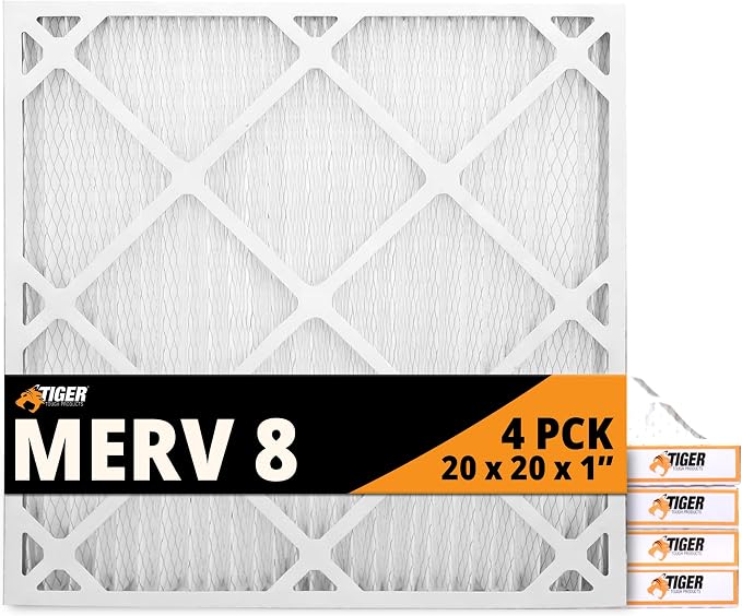 Tiger Tough 20x20x1 Air Filter MERV 8 MPR 600-800, High-Performance Pleated by TIGERTOUGHPRODUCTS