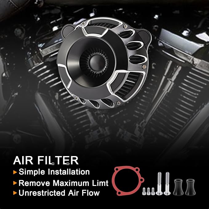 Motorcycle Air Filter Intake System Kit CNC Air Cleaner Fit - Image 3