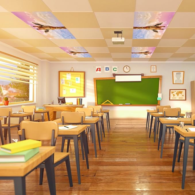Outus 4 Pcs Fluorescent Light Cover Classroom Lighting Cover - Image 6