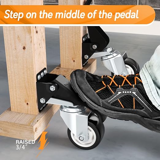 SOLEJAZZ Workbench Casters Wheels 880Lbs Retractable Casters Set of 4 Heavy - Image 4