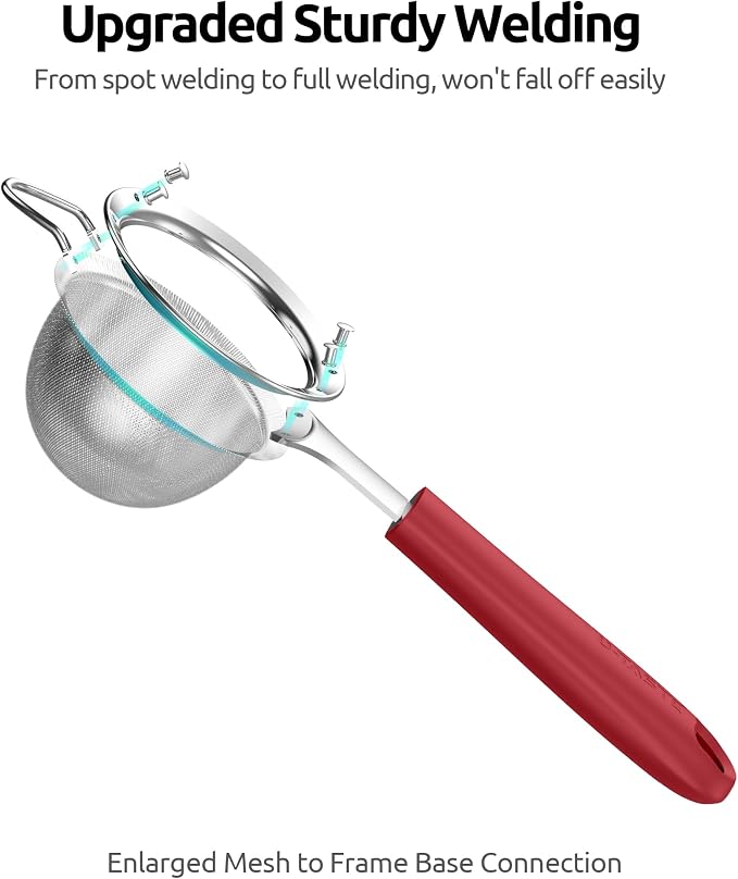 U-Taste Small Fine Mesh Strainer: 18/8 Stainless Steel 3.35in 30 Mesh Kitchen - Image 8