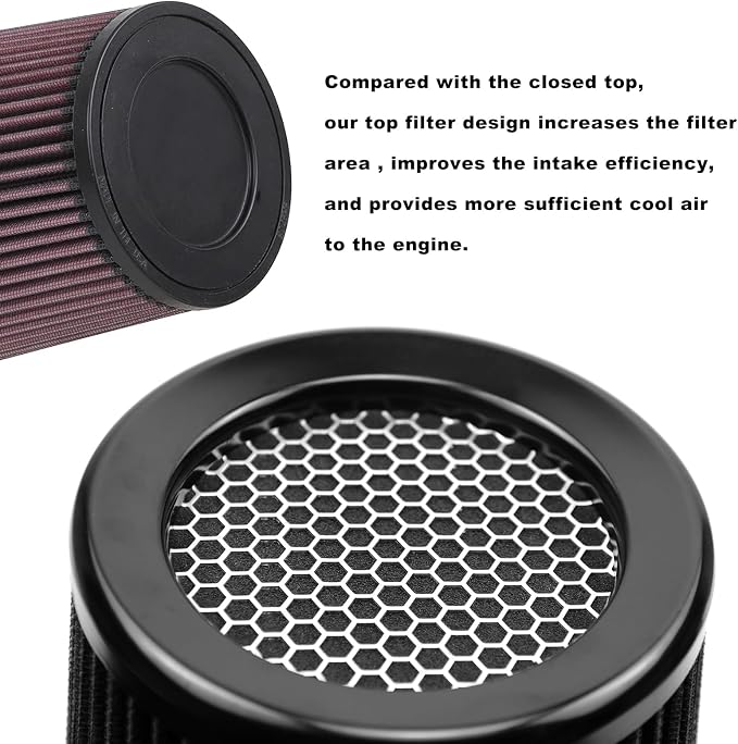 RYANSTAR 76mm 3" High Flow Round Tapered Cone Cool Air Filter Cleaner - Image 5
