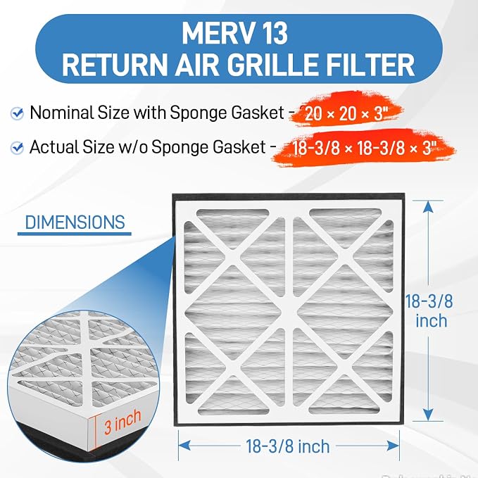 20x20x3 MERV 13 Pleated Air Filter Compatible - Image 4