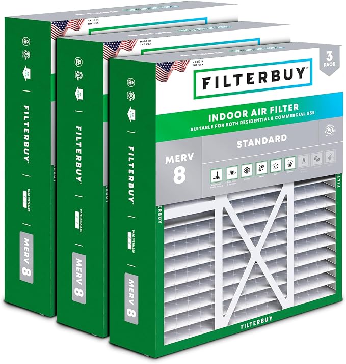 Filterbuy 20x22x5 Air Filter MERV 8 Essential Dust & Allergy Defense, Pleated by Filterbuy