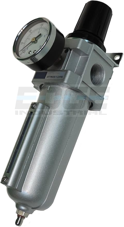 Heavy Duty Compressed AIR Filter Regulator Combo Piggyback, Metal Bowl - Image 2