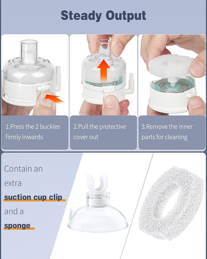 Pawfly Mini Aquarium Sponge Filter, Small Fish Tank Internal Filter - Image 5