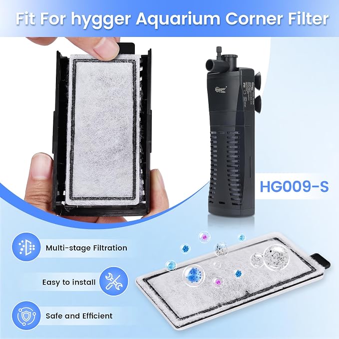 hygger HG009 Aquarium Filter Replacement Carbon Filter Cartridges 4 Pcs - Image 2