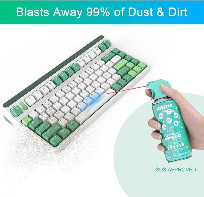 Disposable Compressed Air Duster, 3.5 oz Computer Cleaner, Keyboard Cleaner - Image 2