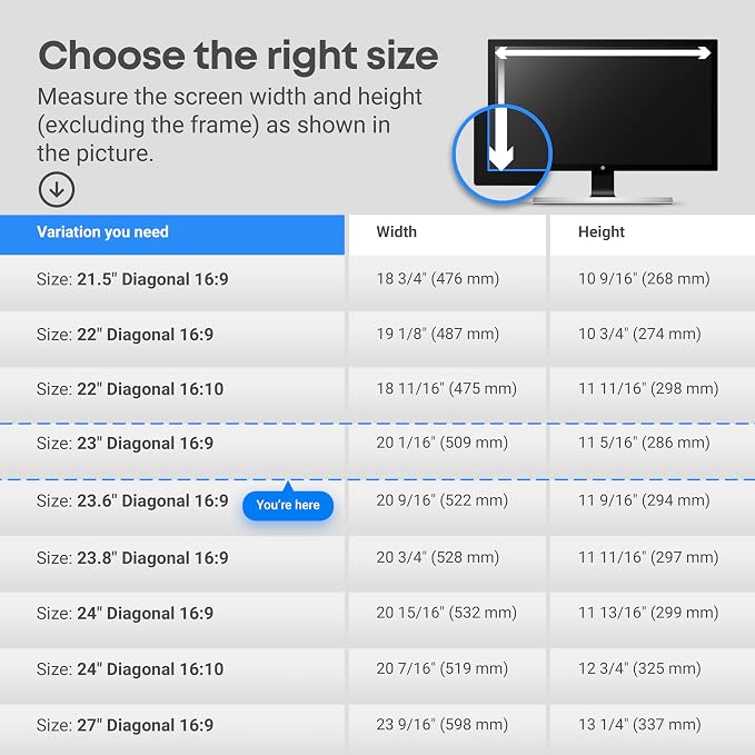 VINTEZ 23 inch Blue Light Blocking Screen Protector Panel - Image 6