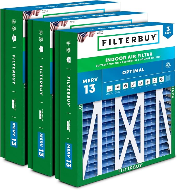 Filterbuy 21x23.5x5 Air Filter MERV 13 Optimal Smoke & Allergy Defense by Filterbuy