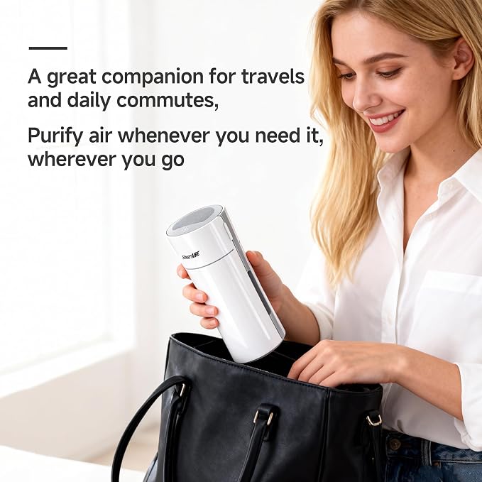 Home & Car HEPA Air Purifier USB-C Charging, Ultra-Quiet 22dB, Compact Design - Image 4
