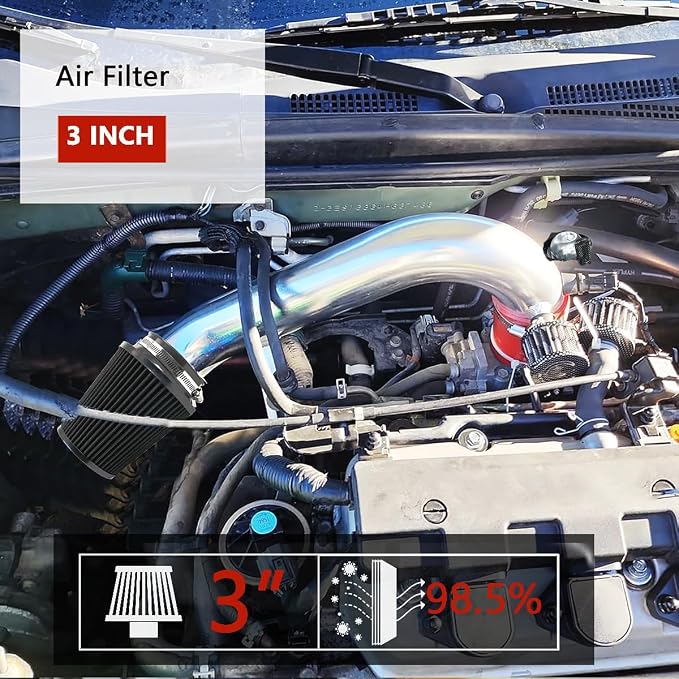 Clamp-On Cold Air Intake Filter, High Performance, Washable Filter, Replacement - Image 2