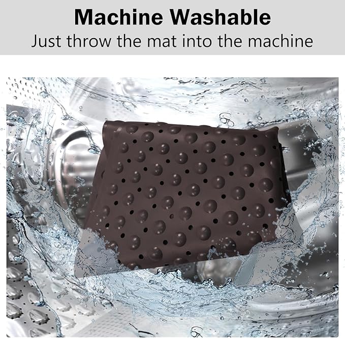 Mrcrypos Corner Shower Mats 21 x 21 Inches Bath Mat with Suction Cups and Drain Holes, Quick Dry Anti Slip Bathmat Machine Washable Shower Stall Mats for Bathroom, Gray
