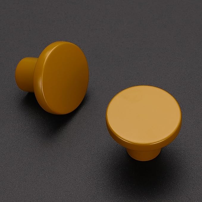 Ravinte 20 Pack Cabinet Knobs Earthy Yellow Kitchen Cabinet Knobs Round Dresser Drawer Pulls Closet Door Pulls 1-1/5 Inch