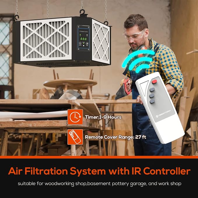 ABESTORM 360 Degree Intake Air Filtration System Woodworking 1350 CFM Hanging - Image 4