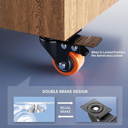 2 Inch Caster Wheels, Casters Set of 4 Heavy Duty - Image 5