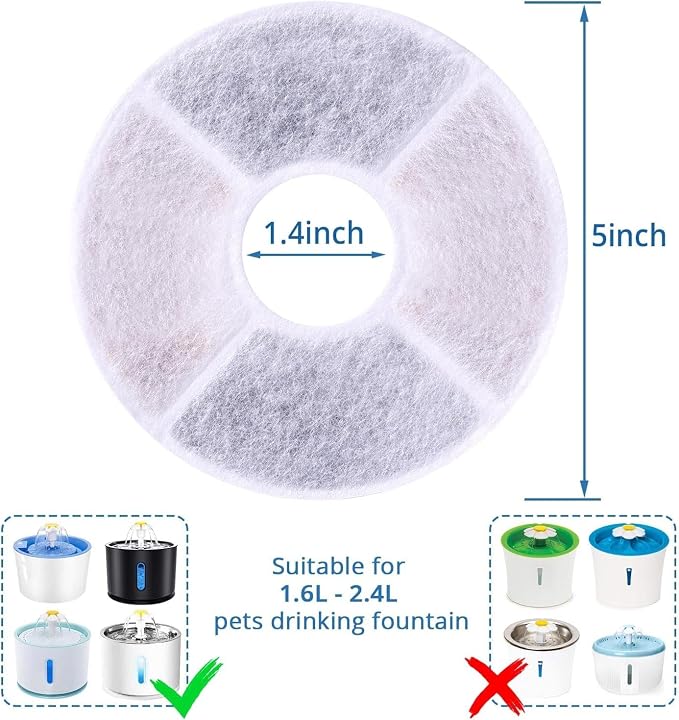 Cat Water Fountain Filter, 10 Pack Replacement Filters - Image 2