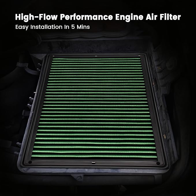 High Performance Engine Air Filter Washable & Reusable Increase Power Compatible - Image 2