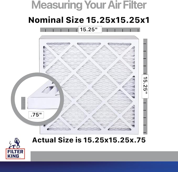 Filter King 15.25x15.25x1 Air Filter | 4-PACK | Carbon MERV 8 HVAC Pleated A/C - Image 2