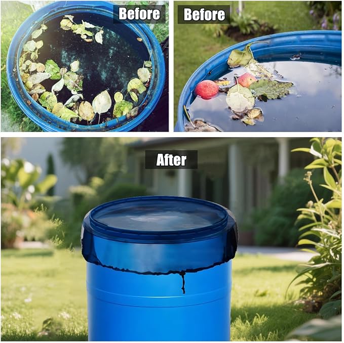 4 Pcs Rain Barrel Mesh Cover, 31.5 inch Water Collection Bucket Net - Image 3