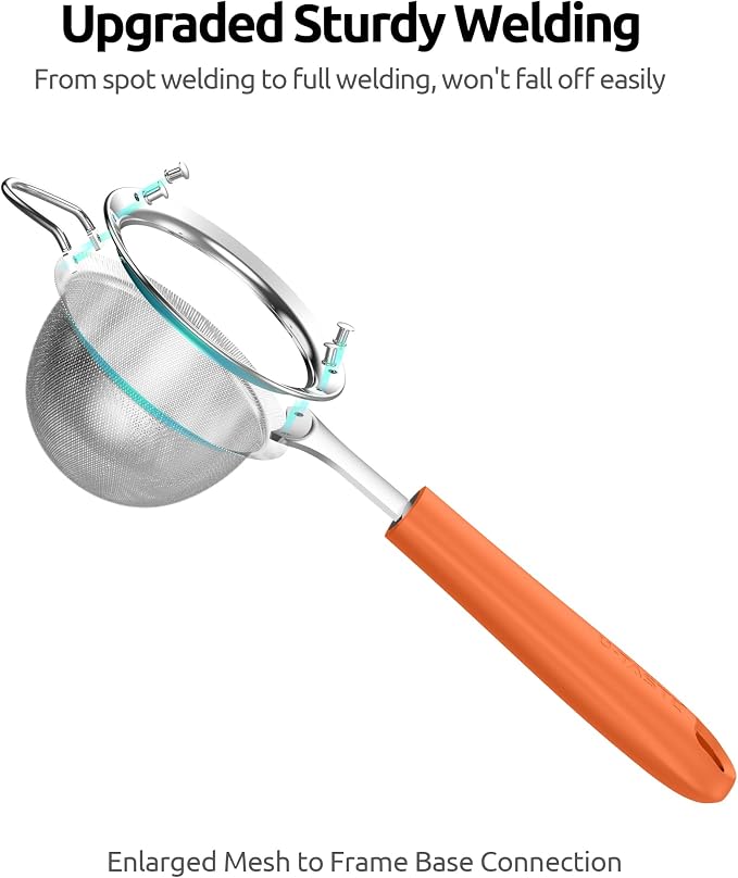 U-Taste Small Fine Mesh Strainer: 18/8 Stainless Steel 3.35in 30 Mesh Kitchen - Image 8