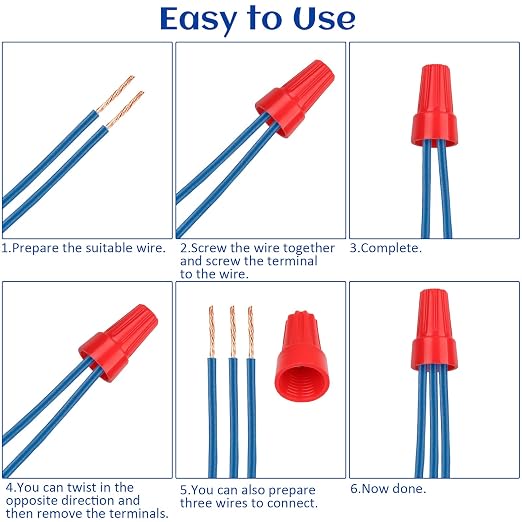 180 PCS Wire Connectors, Insulating Insert Twist Electrical Wire Connectors - Image 6