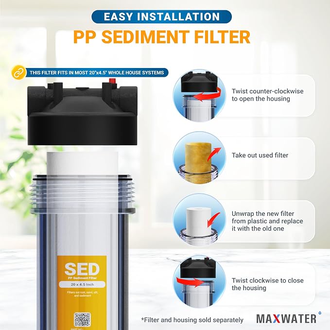 Max Water 1 Micron 20 x 4.5 Sediment Water Filter Cartridge - Image 5