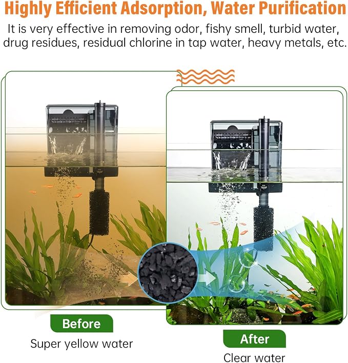 hygger Aquarium Activated Carbon, Premium Natural Coconut Shell Activated - Image 3