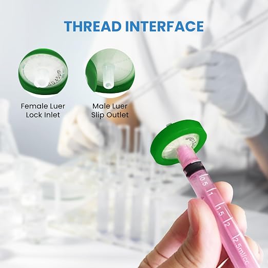 PES Membrane Syringe Filter 25mm Diameter 0.45um Pore Size Syringe Lab Filter - Image 4