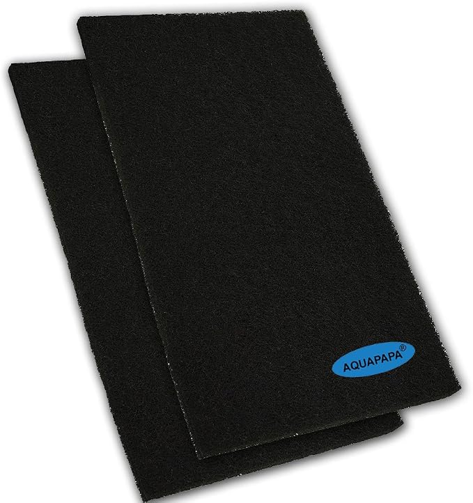 Activated Carbon Filter Media Pad 2-Pack 17.5"x 11.8" Cut-to-fit Sponge Foam by Aquapapa