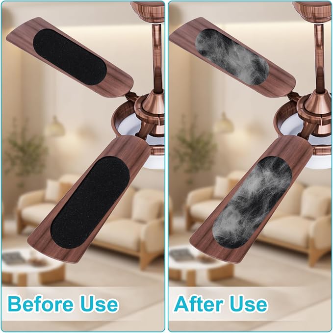 12 Pack Ceiling Fan Filters for Blades, Activated Coconut Shell Carbon Ceiling - Image 3