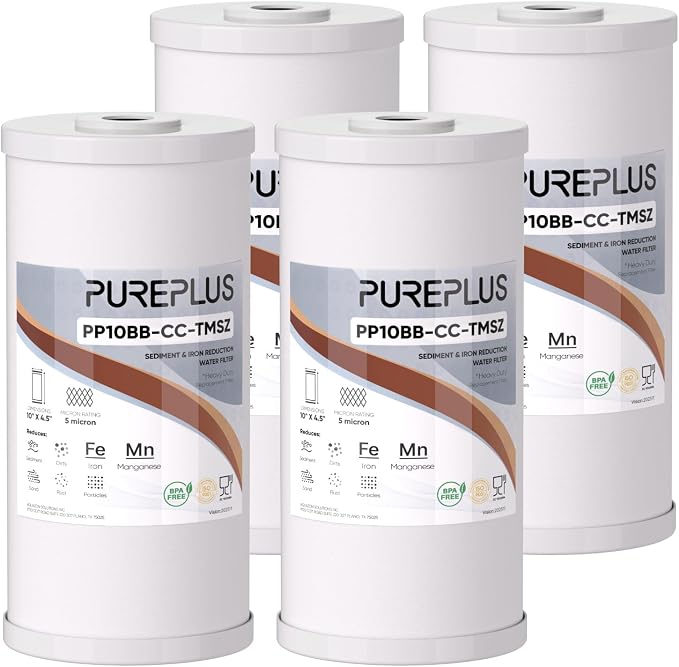 PUREPLUS 10" x 4.5" Whole House Iron Reducing Sediment Filter Compound by PUREPLUS