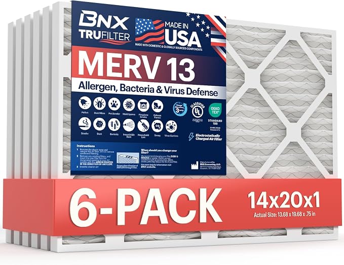BNX TruFilter 14x20x1 Air Filter MERV 13 by BNX