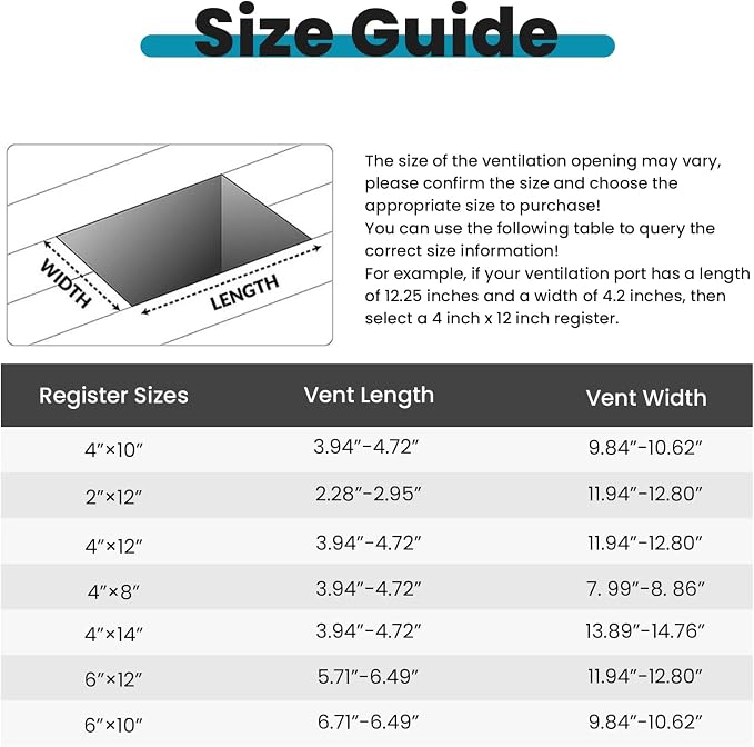 VOISEN Floor Register 4x10, 2 Pack Brown Floor Vent Covers, Heavy Duty Steel - Image 2