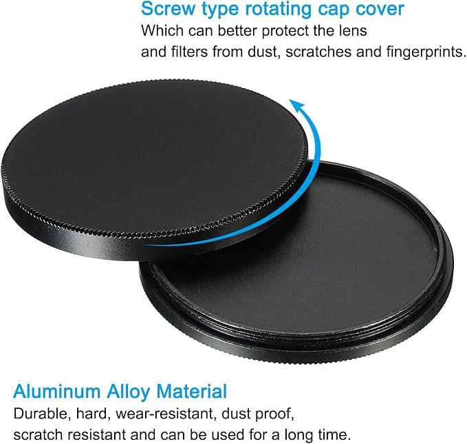 PATIKIL 49mm Lens Cap, Camera Lens Cap Cover Universal Lens Filter Stack Cap - Image 4