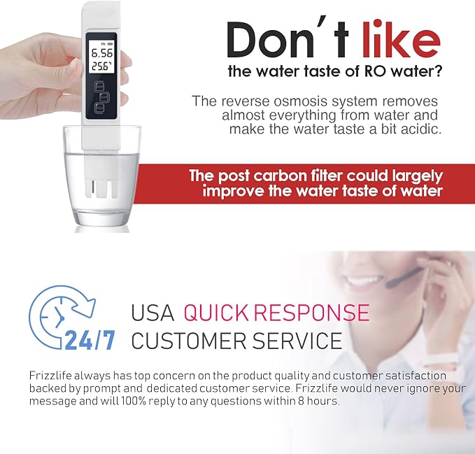 Frizzlife TD-3 Inline Water Filter, Fast Replacement Post Water Filter Removes - Image 4
