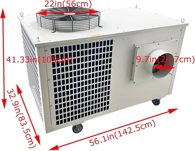 220V Industrial Air Conditioner, 51100 BTU Portable Spot Cooler, 2700m³/h Air - Image 7