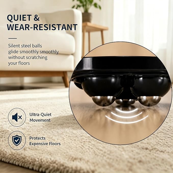 Self Adhesive Caster Wheels 8 Pack, 16 Pads, Quiet 360° Appliance Sliders | Low - Image 5