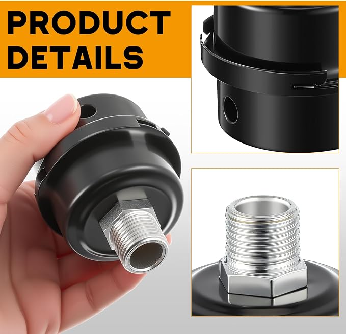 4 Pack Air Compressor Silencer, 1/2'' Air Compressor Intake Filter Silencer and - Image 3