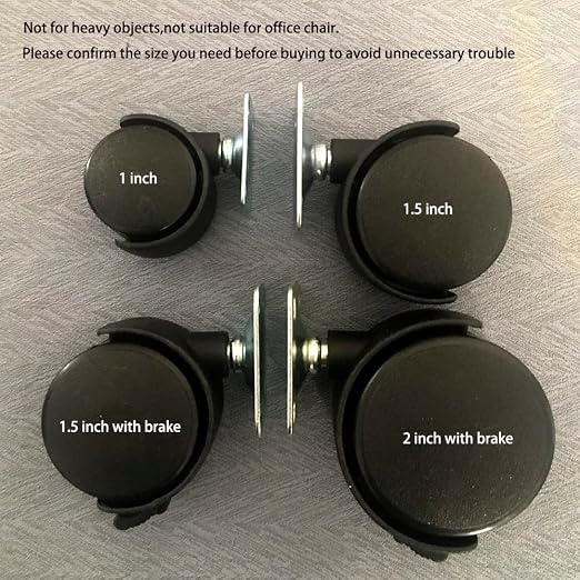 Plastic Small Caster Wheels 1.5 inch Swivel Casters Set of 4 - Image 5